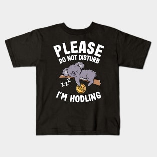 Please Do Not Disturb Funny Bitcoin Koala Hodl BTC Kids T-Shirt